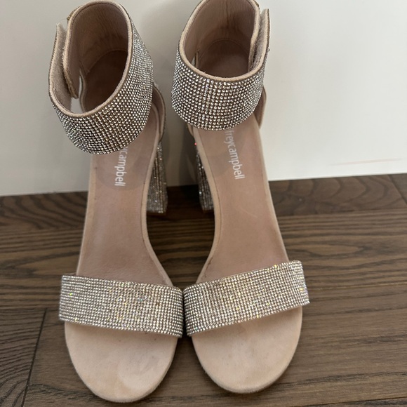Jeffrey Campbell Silver Rhinestone Heels - Picture 1 of 7